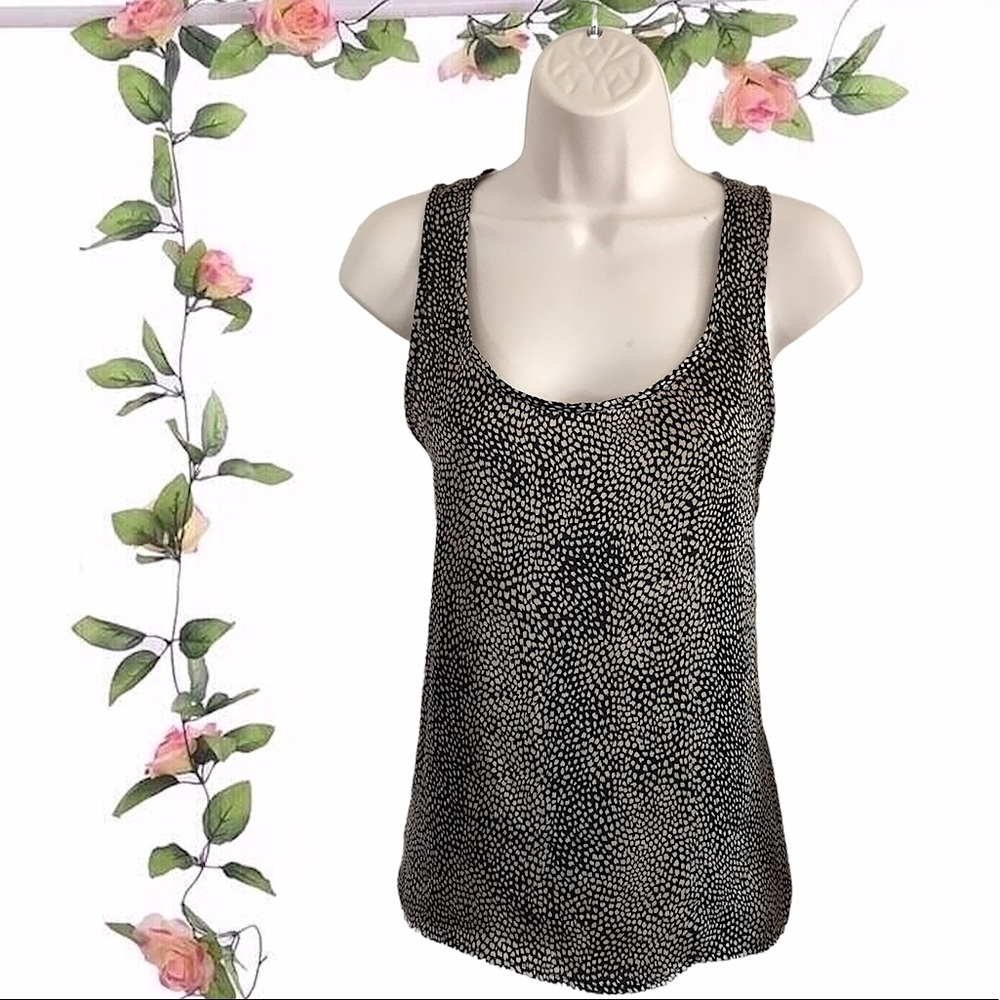 *RARE* Millau Black and Gold Sheer Back Detailed Top Size Small